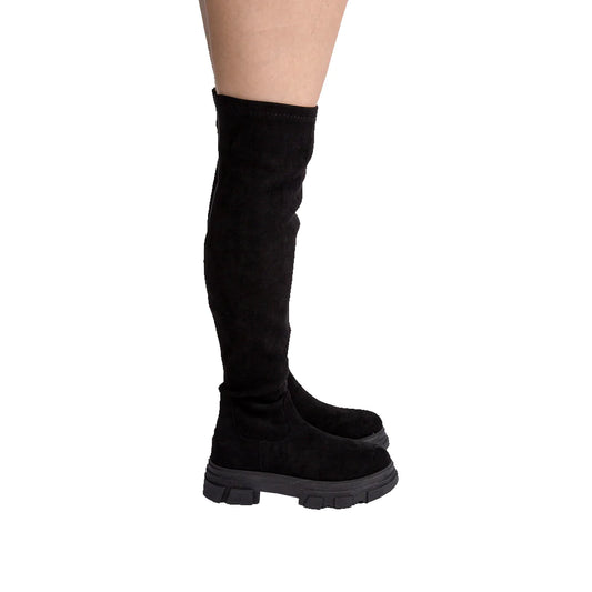Knee high stretch ladies boots